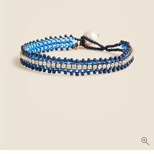 J Crew Beaded faux-pearl bracelet Blue